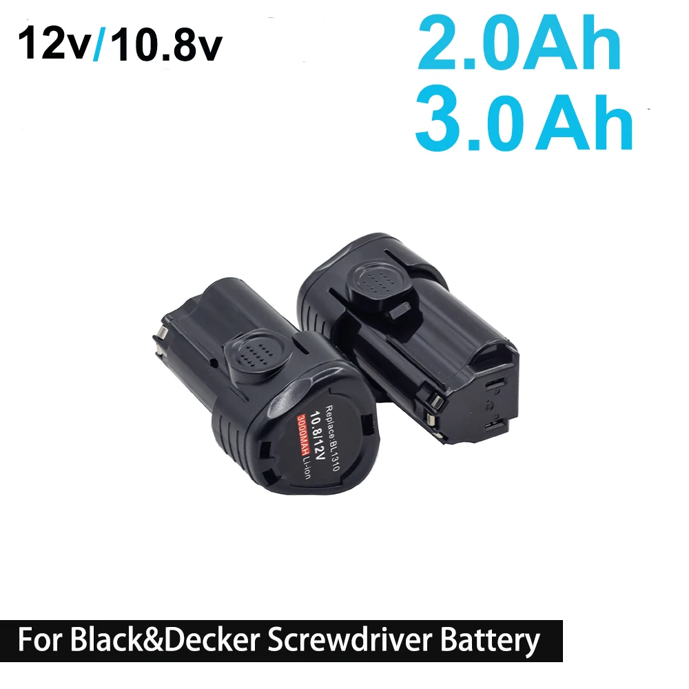 

12 В 10,8 В 2,0 Ач 3,0 Ач аккумулятор для Black Decker BL1110 BL1310 BL1510 LB12 LBX12 EGBL108 электроинструмент 18650 литий-ионный аккумулятор для отвертки