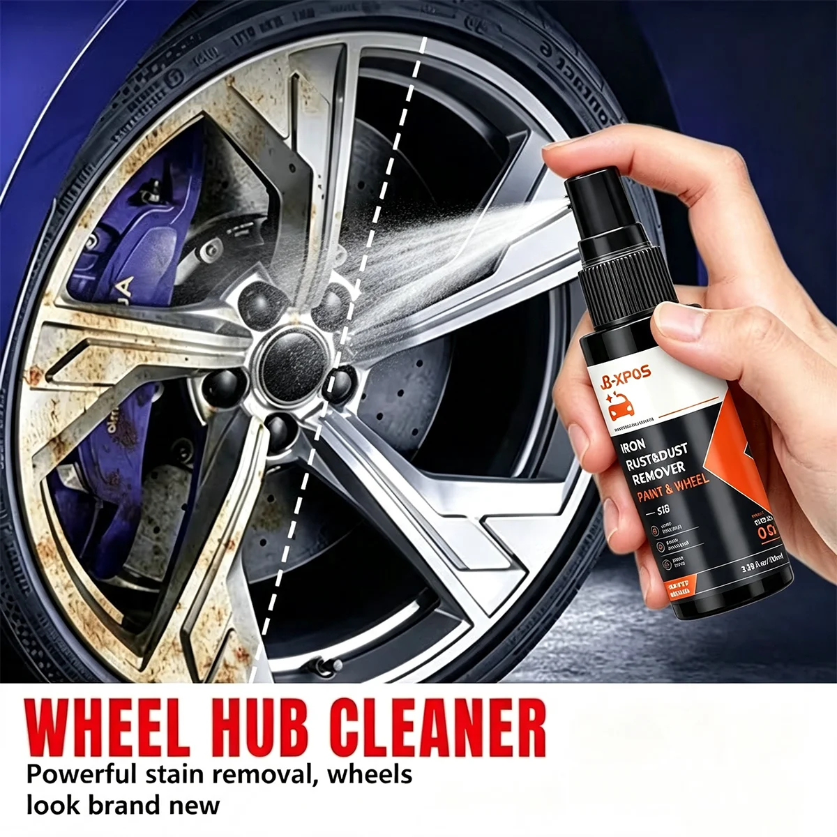 Car Iron Rust & Dust Remover Spray,Brake Dust Cleaning Agent,Safe Wheel Paint Surface Cleaner for Auto Exterior Care YT0108