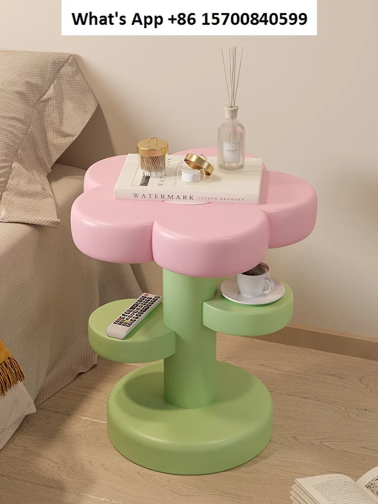 Creative sofa side table Internet celebrity bedroom bedside household sub coffee table small round table cream wind cabinet