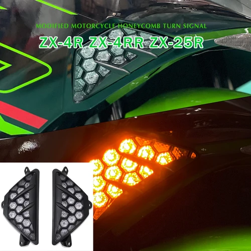 Luz intermitente LED delantera para motocicleta, luz intermitente compatible con ZX-25R ZX-4R ZX-4RR 650 1000SX
