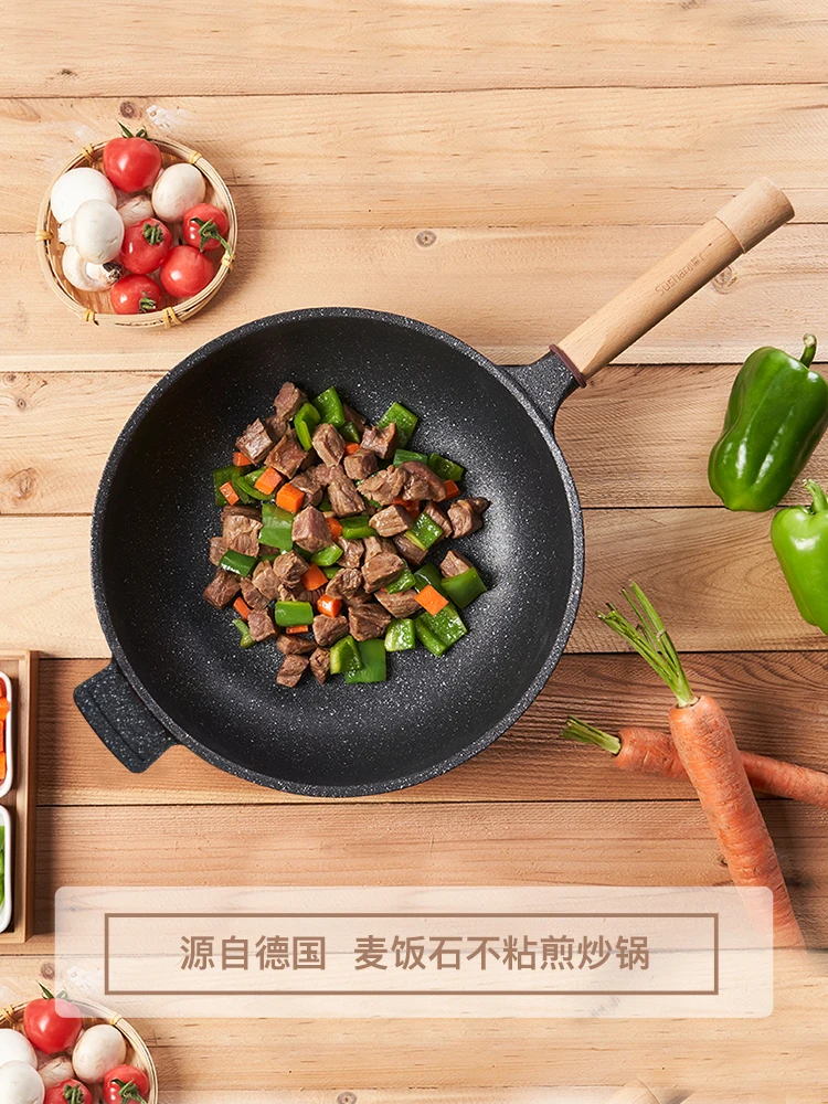 

The product can be customized. Non-stick wok home stove multifunctional wok induction cooker gas stove is suitable for wheat