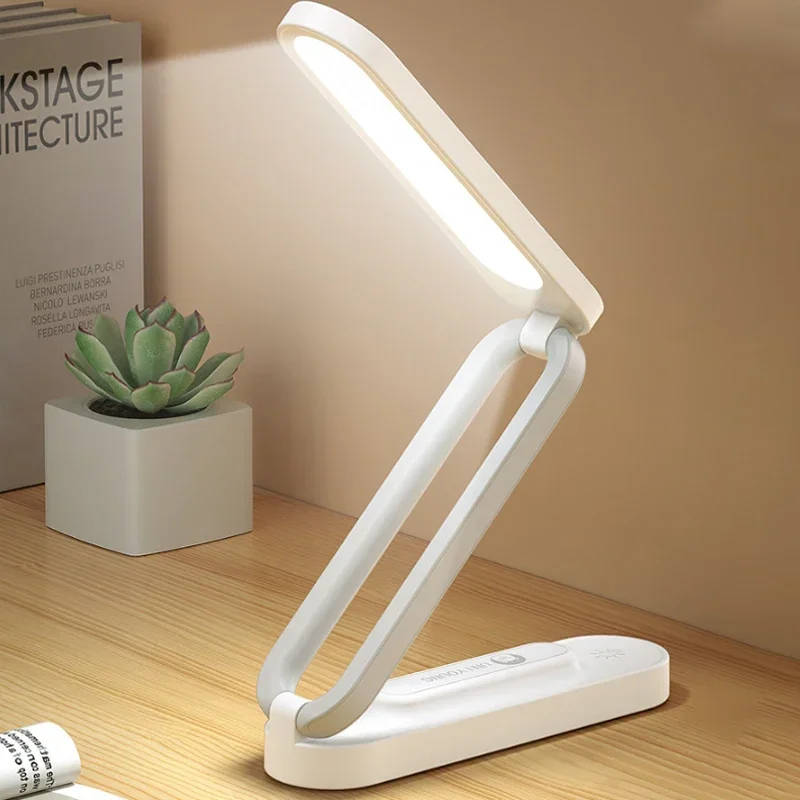 Imagem -02 - Eye Protection Led Folding Desk Lamp 3-level Escurecimento Iluminação Candeeiros de Mesa Leitura Cabeceira Living Quarto Charging Night Light