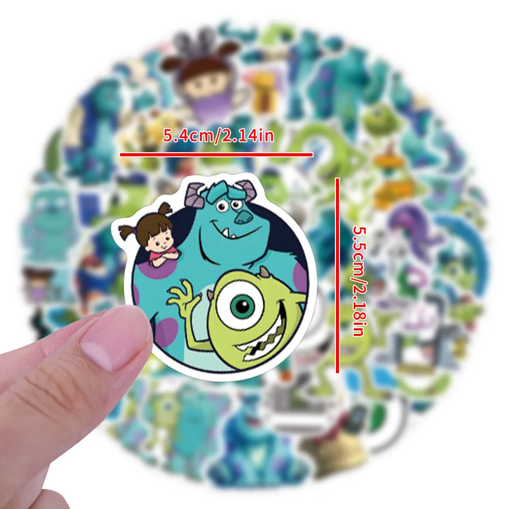 

10/60PCS Disney Monsters Inc Cartoon Animated Movie Graffiti Stickers Decoration Luggage Phone Scraphbook Cup Classic Kid Toys