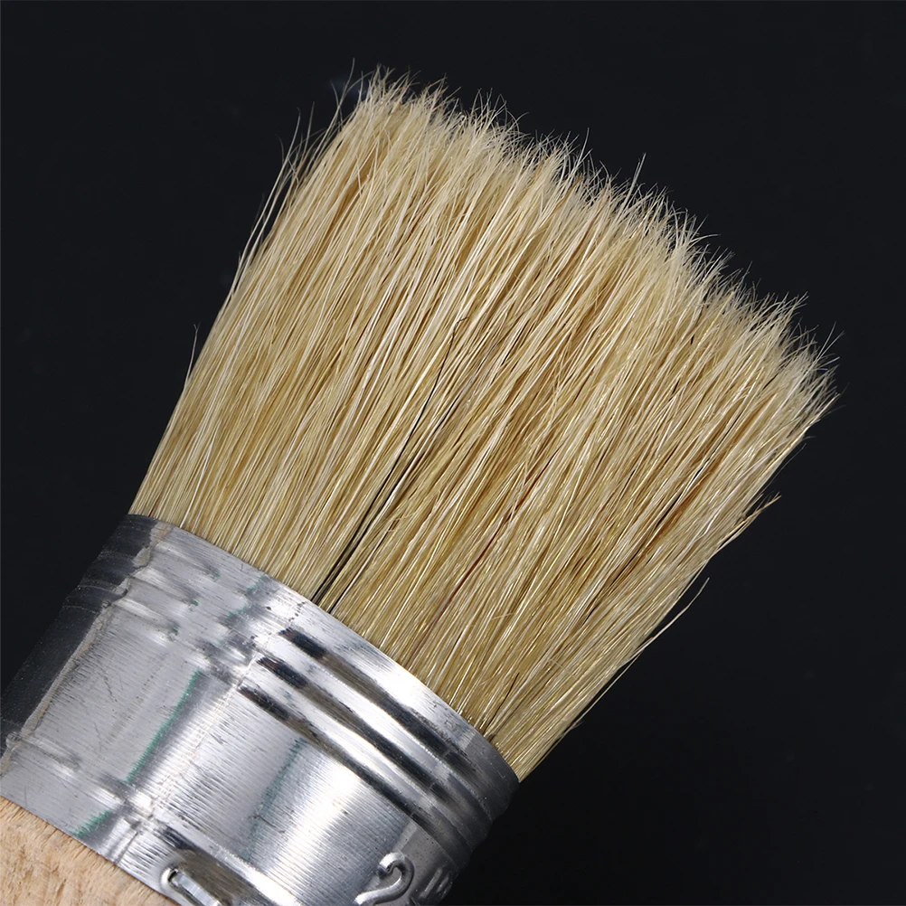 

4 PCS Round Paint Brush Wax Brushes Stencil Painting Walls Detail Stain Bamboo Chalk