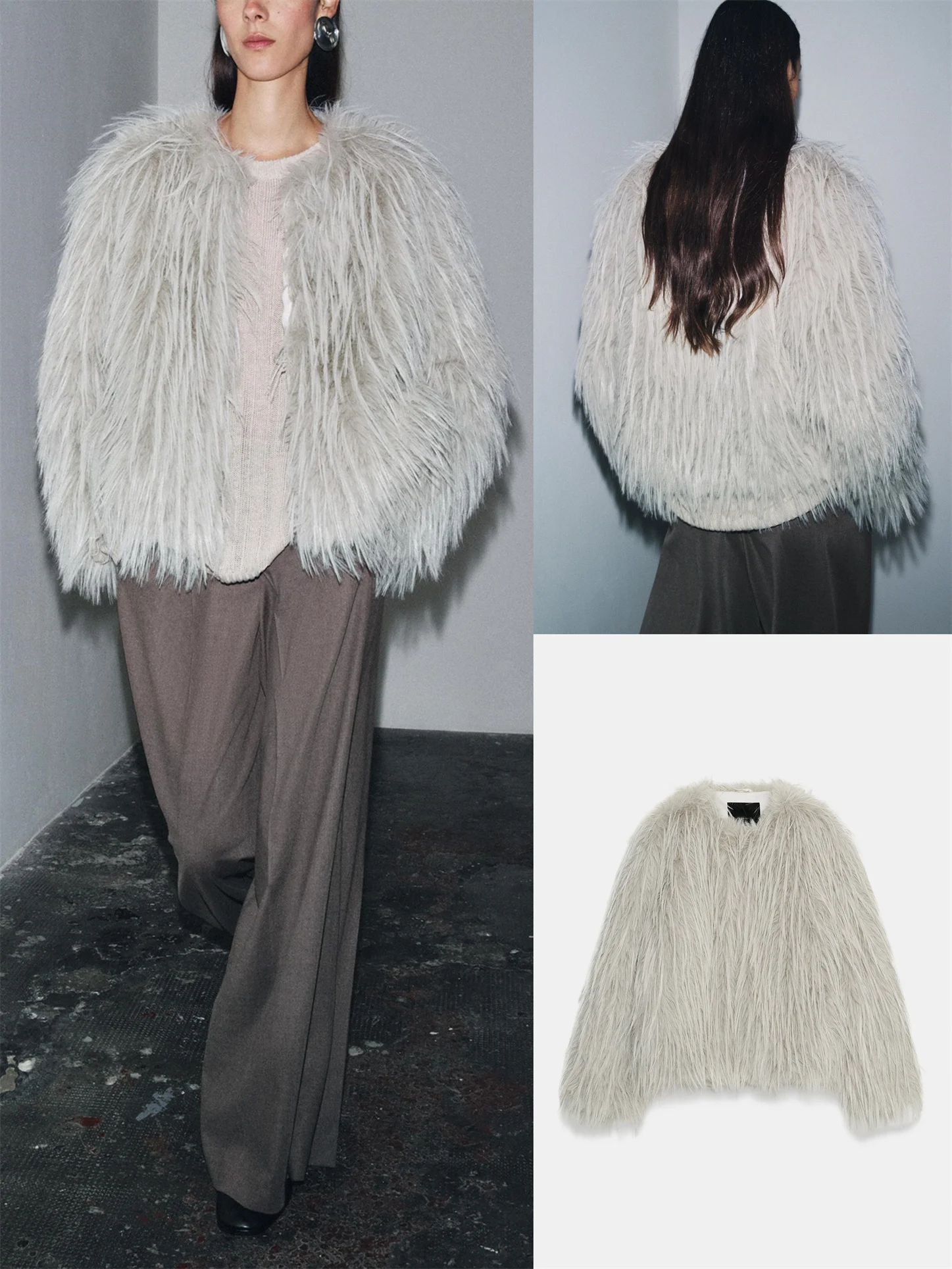 Simples foitável efeito de pele artificial casaco feminino premium sensação outono novo sle longo sve redondo ne outerwear