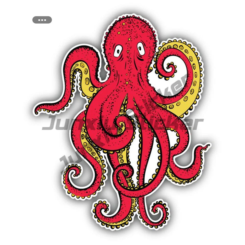 

Octopus Cartoon Sticker Car Bumper Engine Cover Decor Decal Custom Van Stickers And Decals For Wall White Camping Car Sticker