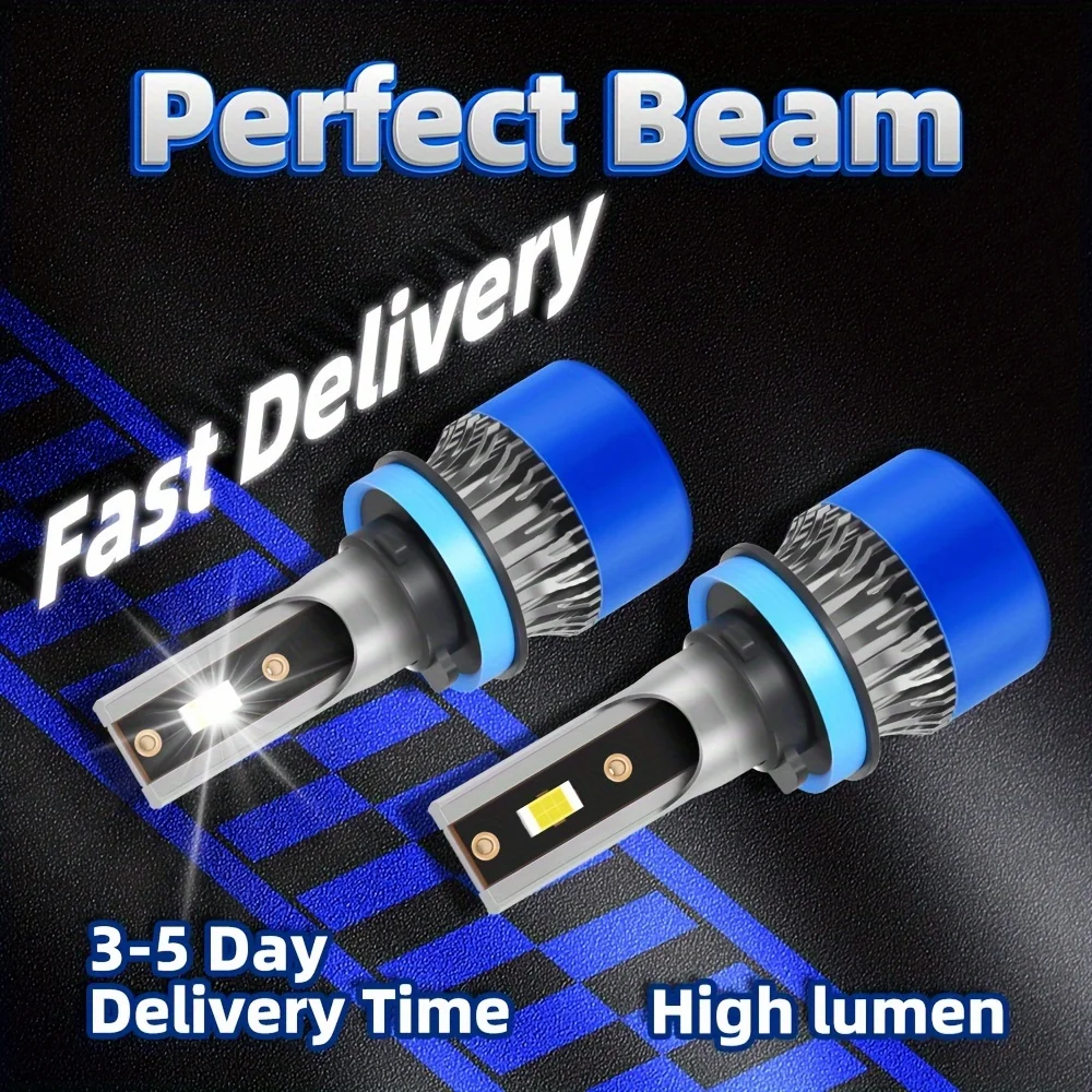 roadsun 2pcs Car LED 9005/HB3 9006/HB4 H11 H13 H7 H4 H1 9007 Headlight High Low Beam 6000K White Perfect Beam 360 Beam Angle