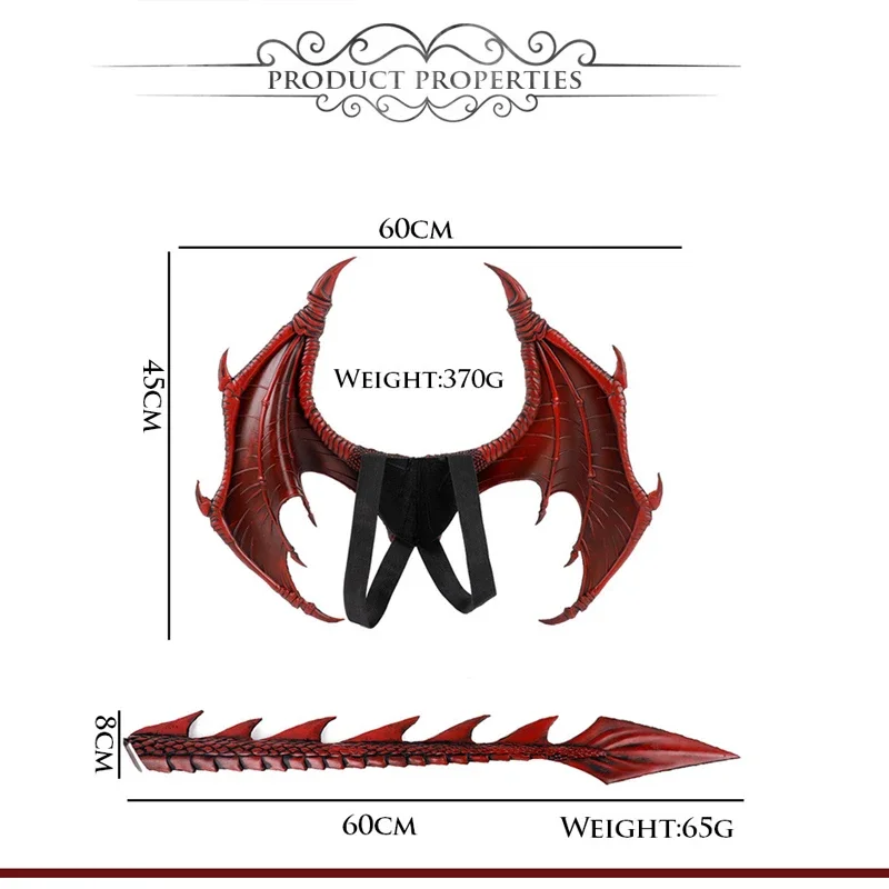 Animal Cosplay Costume Set para Crianças, Faucet Costume para Crianças, Natal, Halloween, Festa de Carnaval, Tail Wing, Presente Dia das Crianças