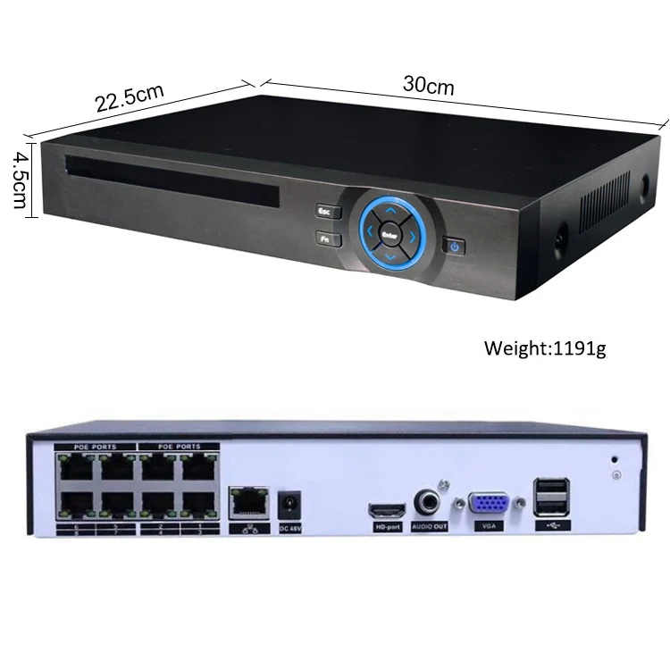 Xmeye 8ch  4K 8MP POE Nvr Video Recorder Network