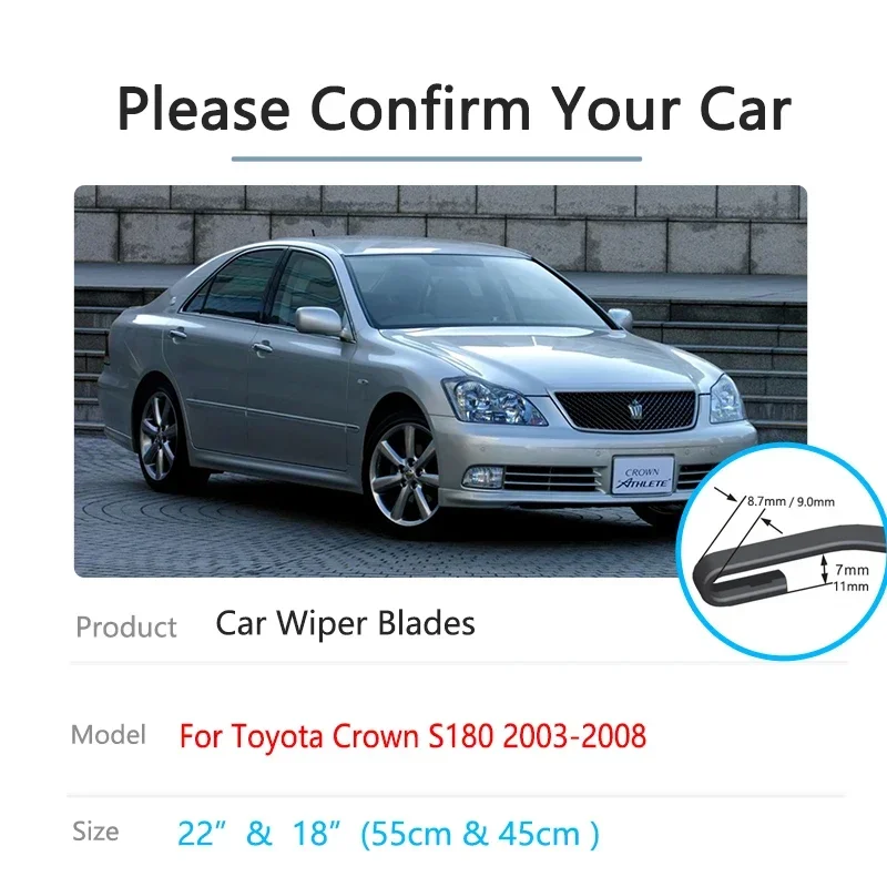 لتويوتا كراون ماجيستا S180 2003 ~ 2008 الجبهة الشتاء ممسحة شفرات نافذة تنظيف فرش قطع غيار السيارات U J هوك الذراع #2
