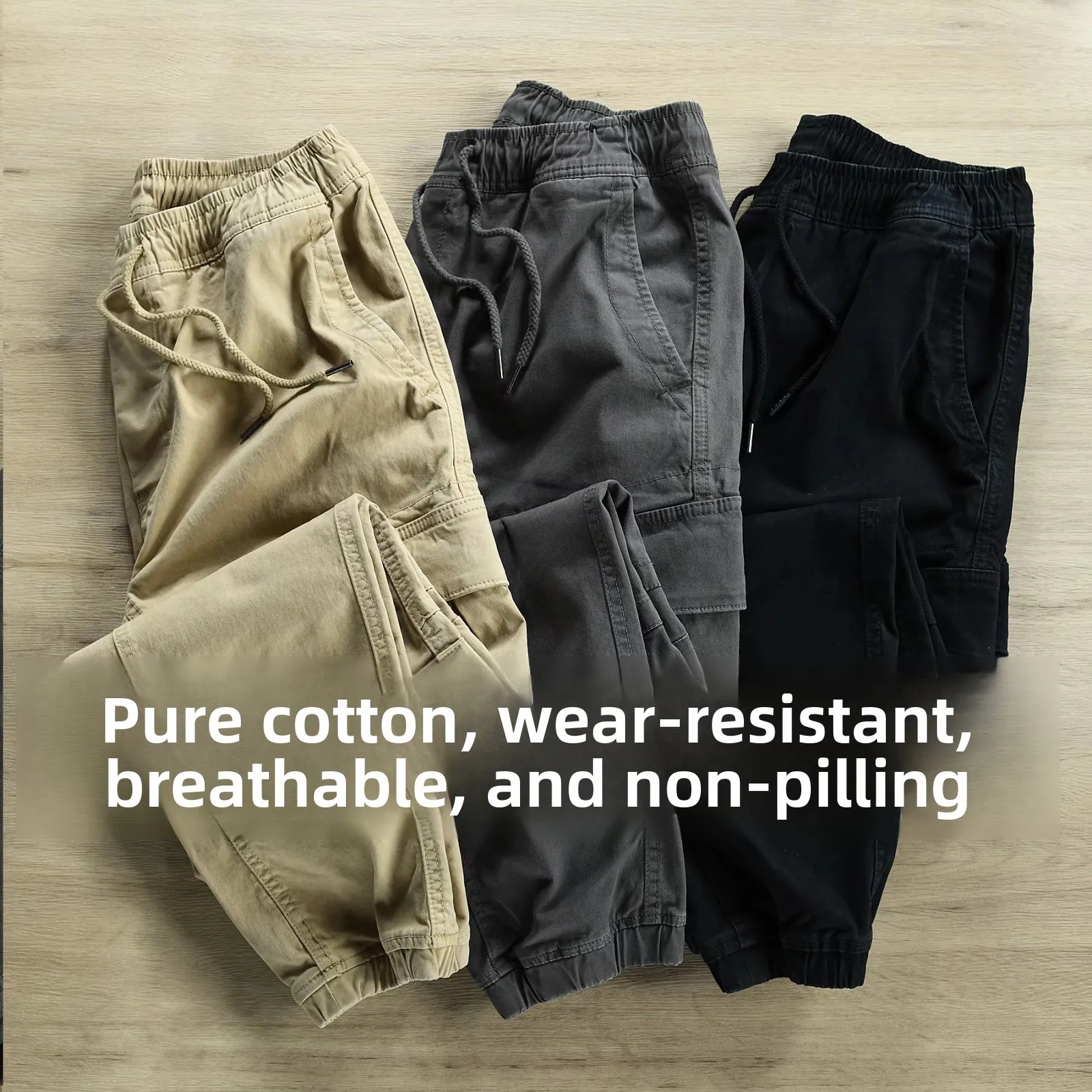 

Ретро-брюки из чистого хлопка для мужчин, укороченные, с манжетами, спортивные, повседневные, в стиле Харлан, для работы, весна-осень, быстросохнущие