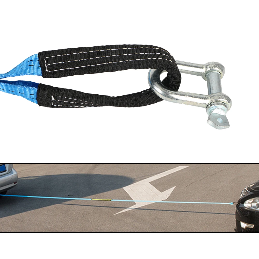 Car Towing Rope Car Accessories Tow Strap For Heavy Duty Car Emergency Tow Cable With Hooks High Strength Nylon 8 Tons 3.66M