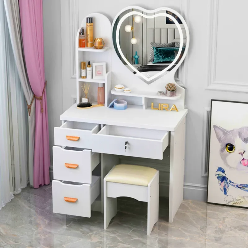 for Internet Celebrity Dressing Table Bedroom Mini Small Apartment Economical Makeup Cabinet Princess Simple Modern Makeup