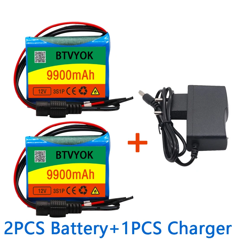 2022 brand new 18650 battery 3S1P 12V 9900mAh rechargeable lithium battery pack with charging protection board and charger