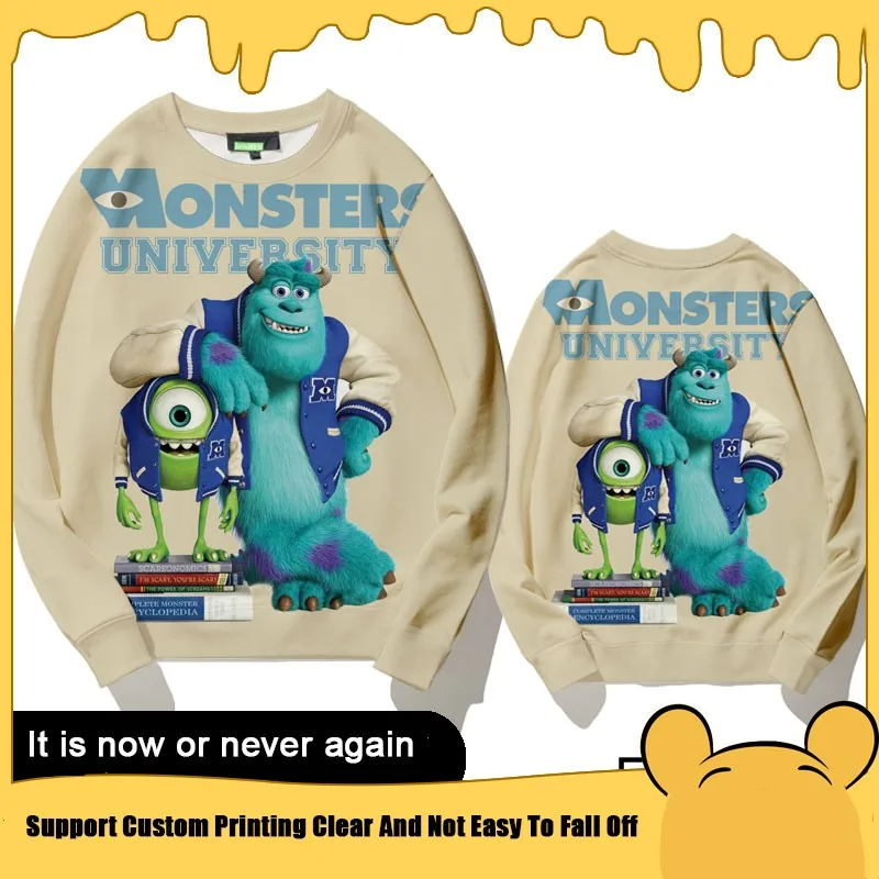 

Monster University Co-branded Children's Hoodie Crew Neck Male Fall Disney Big Eyes Blue Hair Strange Couple Dress Tide