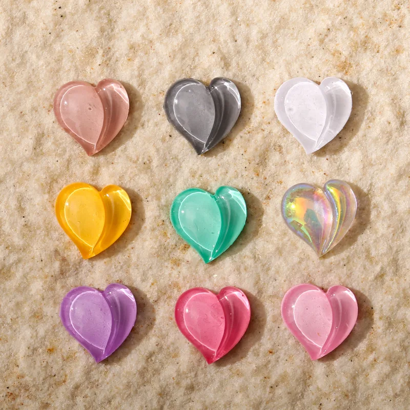 50PCS 3D Flatback Honey Peach Heart Nail Art Charms Rhinestones Accessories Parts For Nails Decoration Manicure Decor Supplies