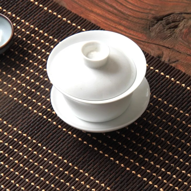 Zen Bamboo Tea Table Mat - Heatproof Japanese Style Tea Ceremony Cloth, Coffee Color Tea Art Mat ，Chinese Gongfu Tea Accessorie