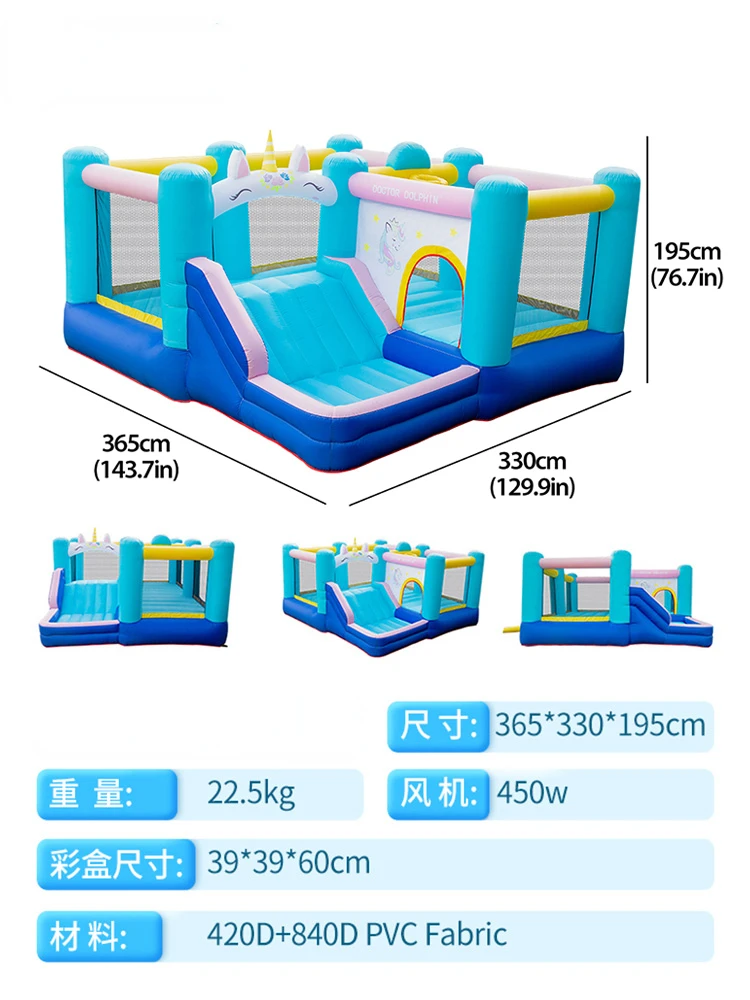 Inflatable Castle Trampoline Ball Pool Toy House Indoor and Outdoor Slide Trampoline