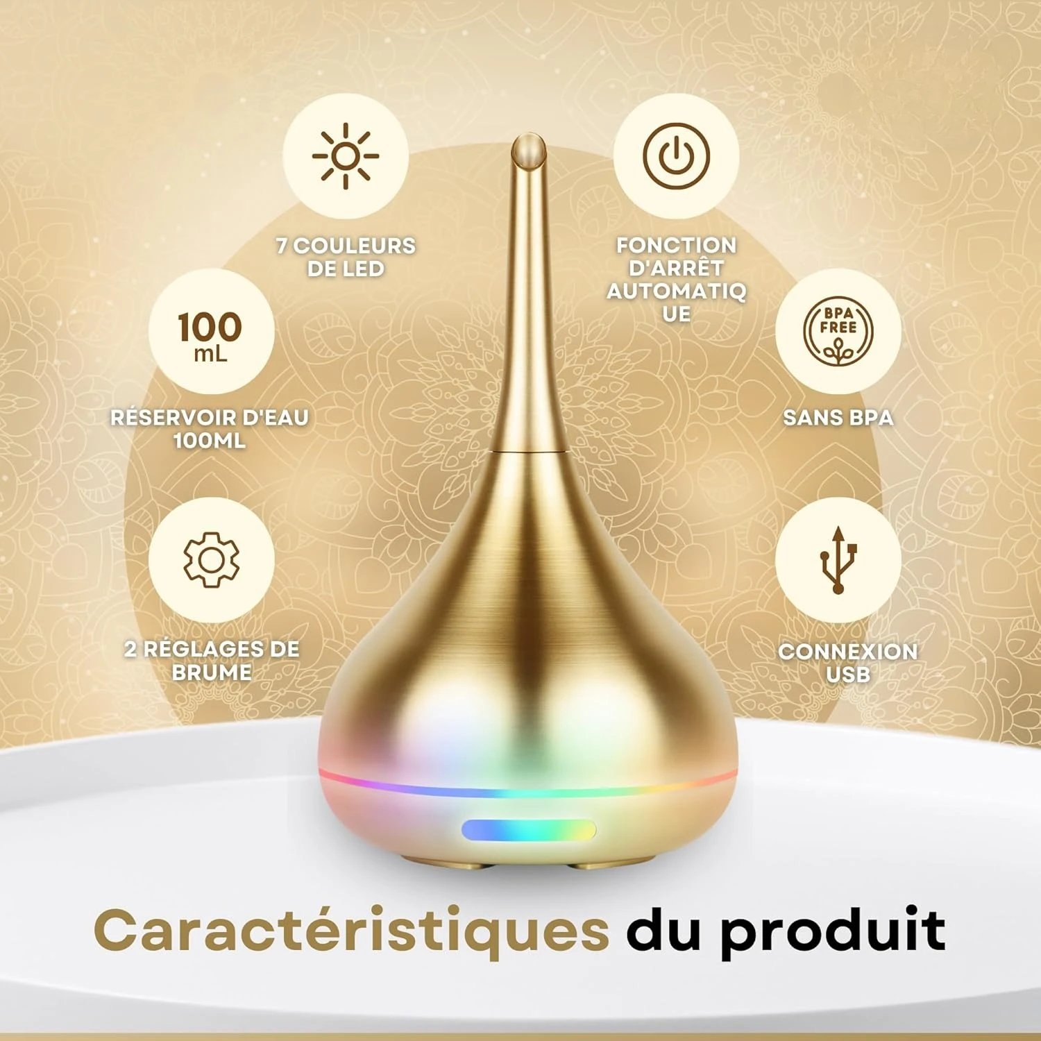 2026 New Upgrade Essential Oil Diffuser, 100 Ml, Ultrasonic Essential Oil Diffuser, Elegant Design, USB, Auto-Off, 6