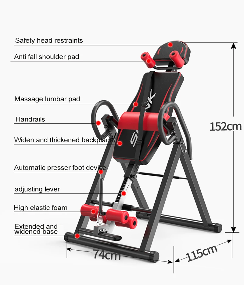 Handstand Machine Multifunctional Inversion Therapy Table Upside Down Device Fitness Equipment Back Stretcher Machine