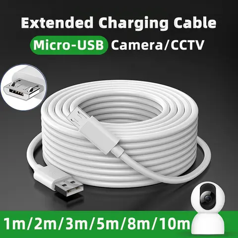 Micro USB ultra-long charging cable Type-C long, 1-10M is suitable for surveillance camera powered by mobile phone charging, etc