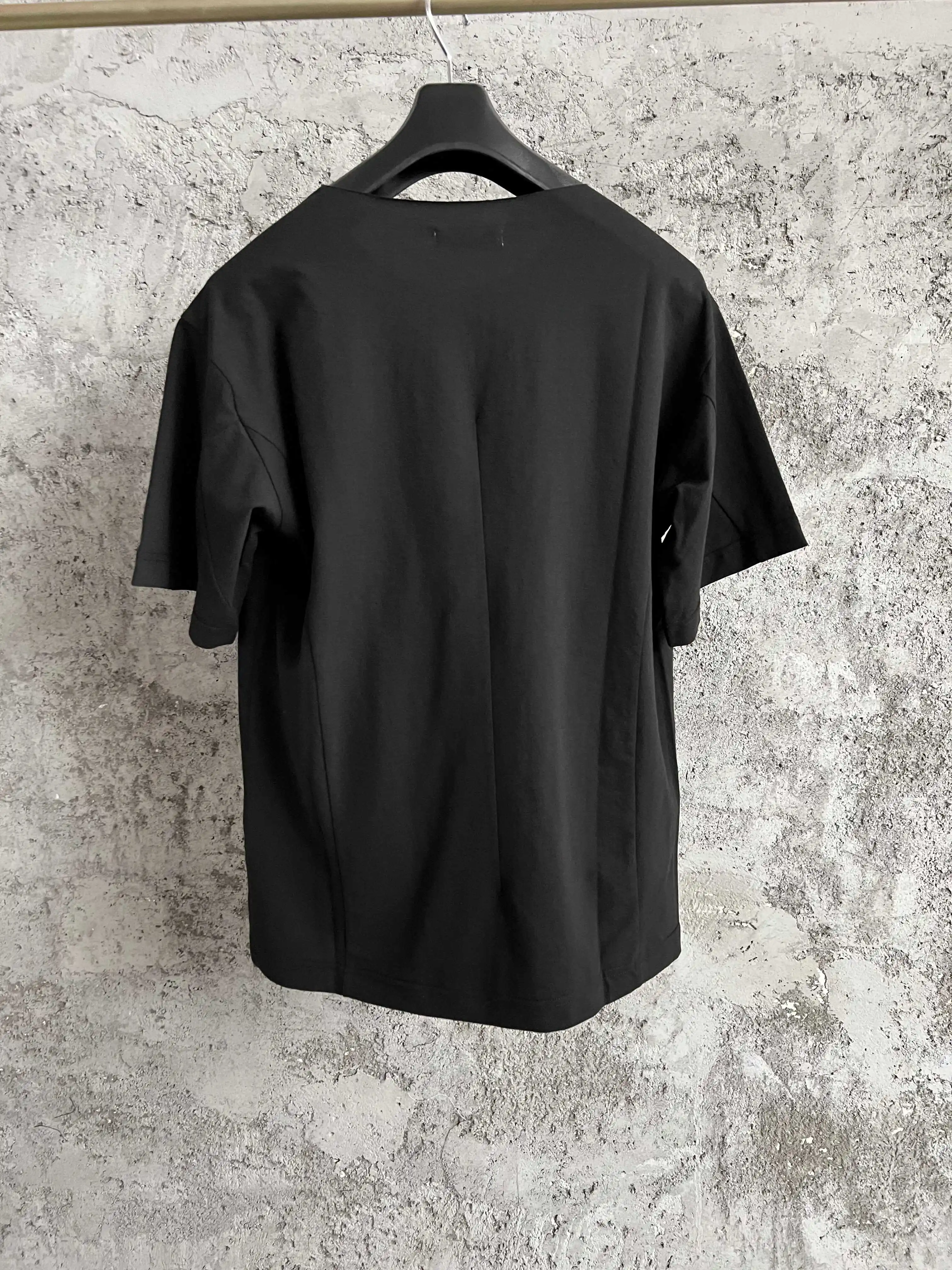 Two layers of short-sleeved T-shirts with fringed and spliced ribbons, made of pure cotton and imported from Japan