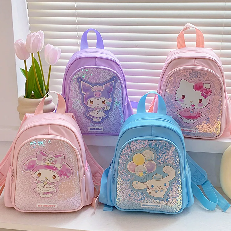 

Sweet Hello Kitty Cinnamoroll Anime Kawaii Sanrio Crossbody Backpack Cute Cartoon Kuromi Baby Schoolbag Lovely Gifts for Kids