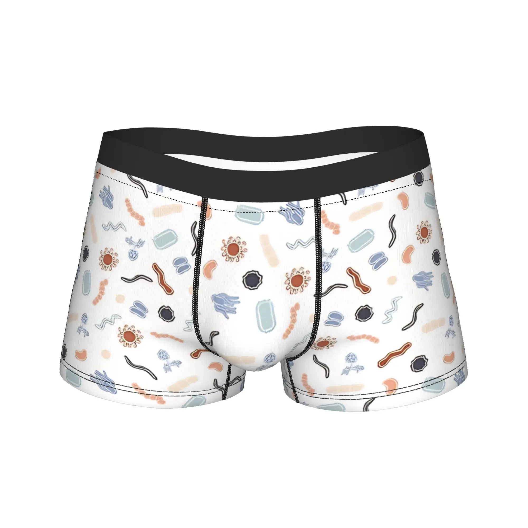 

Vintage Microbiology Underwear Microbes Funny Underpants Custom DIY Shorts Briefs For Male Pouch Plus Size Boxer Shorts