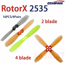 RotorX 2535 2 to 4 blade Propellers 2.5inch PC Props Gemfan 4Pair/16PCS for Racing Mini FPV Airplane Toothpick Cinewhoop Drone