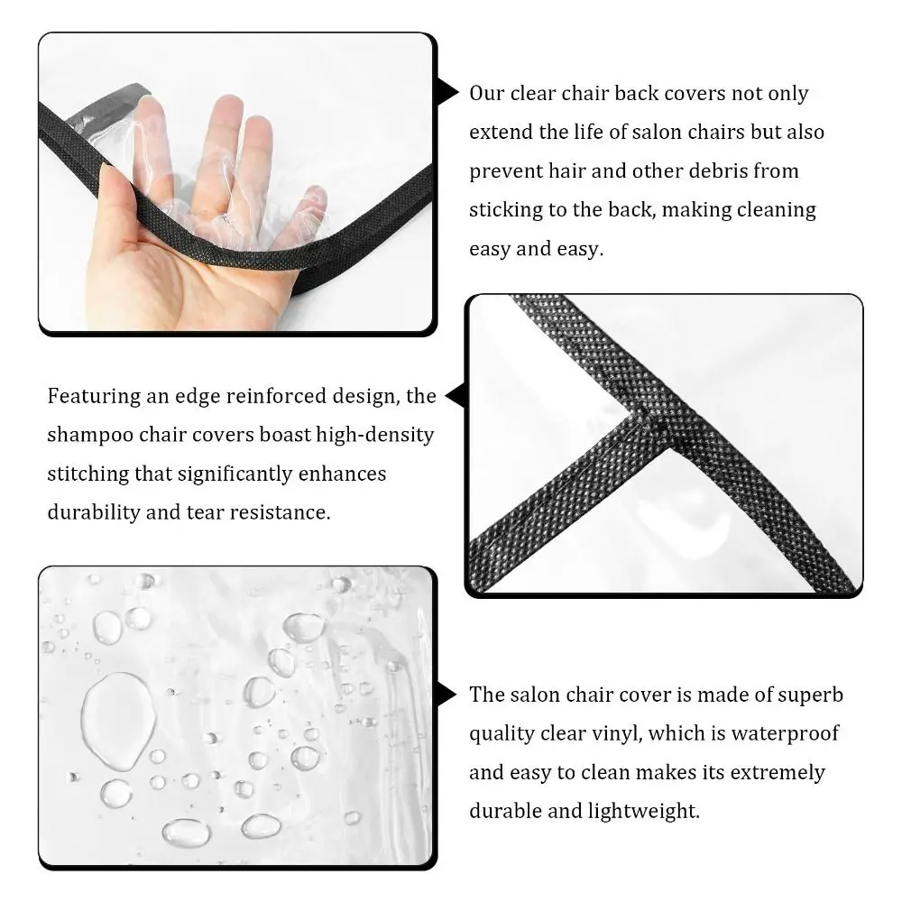 Universal Salon Chair Cover Waterproof Washable Hairdressing Chair Protectors Clear PVC Lightweight Barber Chair Covers