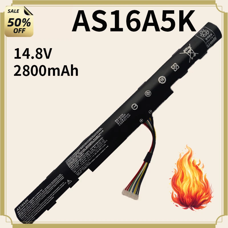14.8V 2800mAh AS16A5K Acer Laptop Battery, Suitable for Acer E5-523G/553G/575G/774G N16Q2/Q1 AS16A7K High Quality Battery