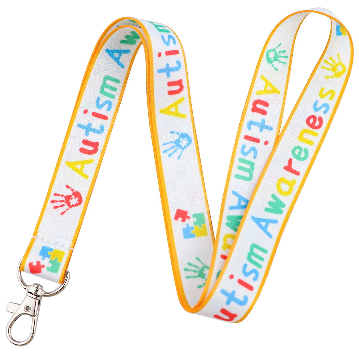 FI49 Autism Rope Strap Men's Keychain Neck Lanyard For Students Keys Long Phone Hanging Ornaments Anti-Lost Hang Rope Gifts