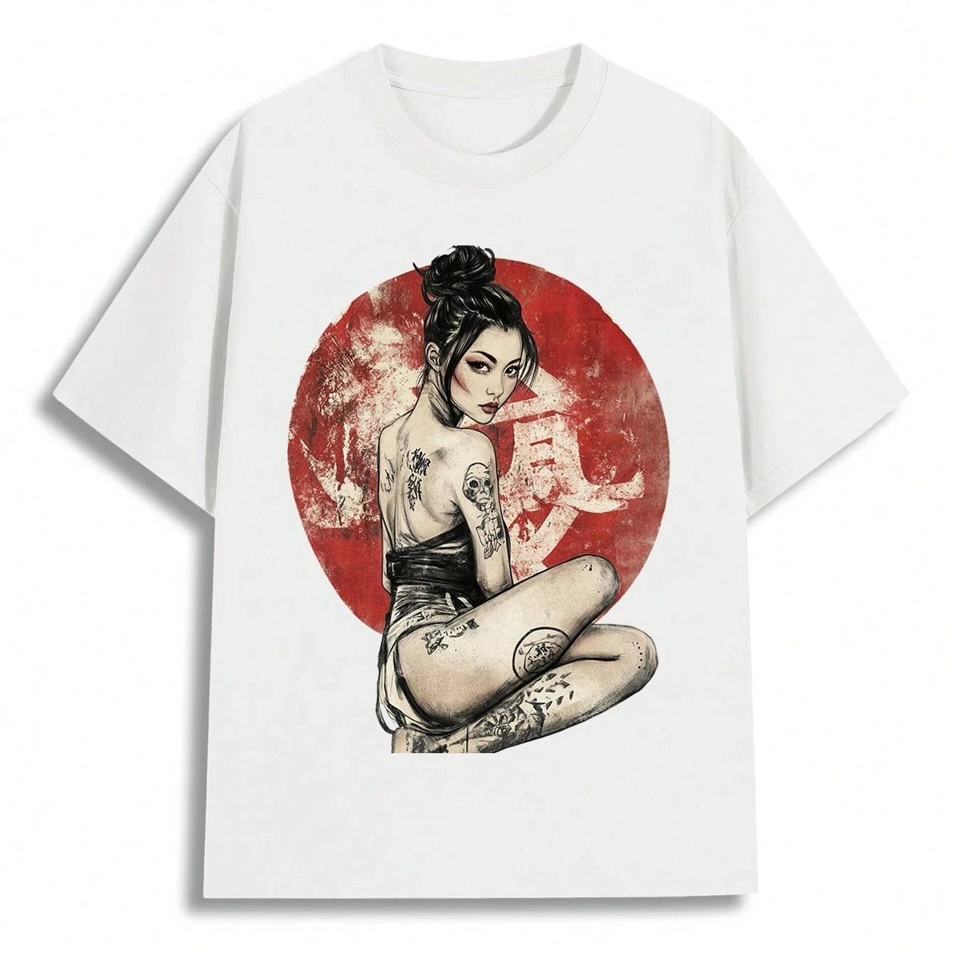 

Men Black T-Shirt Retro Japanese Art Printed Percent Cotton Halloween Vintage T-Shirts Streetwear graphic t shirts harajuku