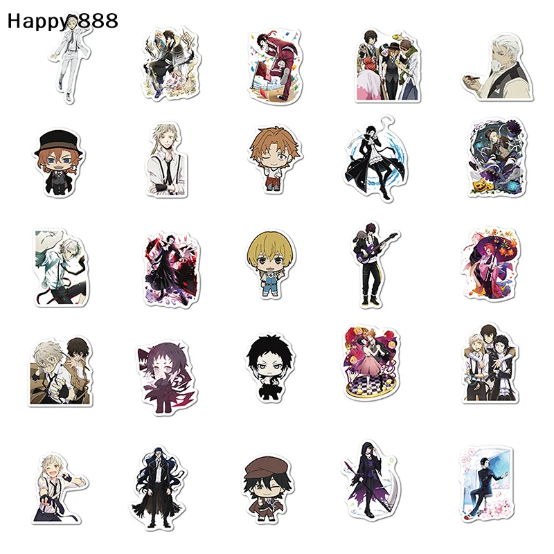 

Сто наклеек из ПВХ с аниме-персонажами «Бродячие собаки», подходят для использования в качестве граффити-наклеек на чемоданы.