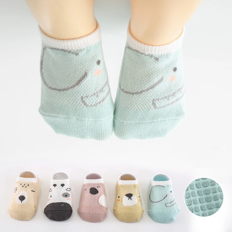 Cute Cartoon Baby Floor Socks Anti Slip Toddler Boat Sock Spring Summer Children Walking Socks Thin Cotton Newborn Footwear 0-3Y