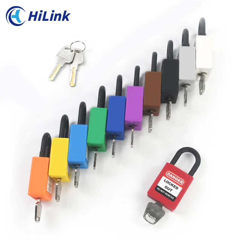 HiLink OEM Factory Wholesale Different Colors 10 PCS Padlock Kit Nylon Insulation 25mm Short Shackle Safety Padlock Lockout