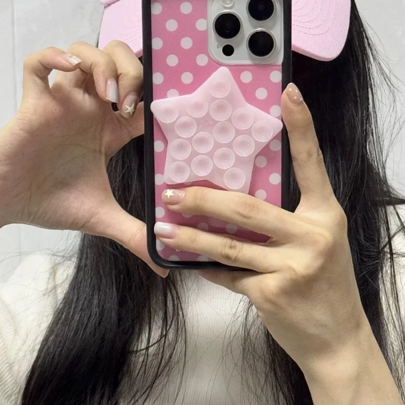 

Wildflower Sparkling Star Suction Cup Silicone Mobile Phone Holder Multifunctional Surface Sticker Bathroom Phone Case Bracket﻿