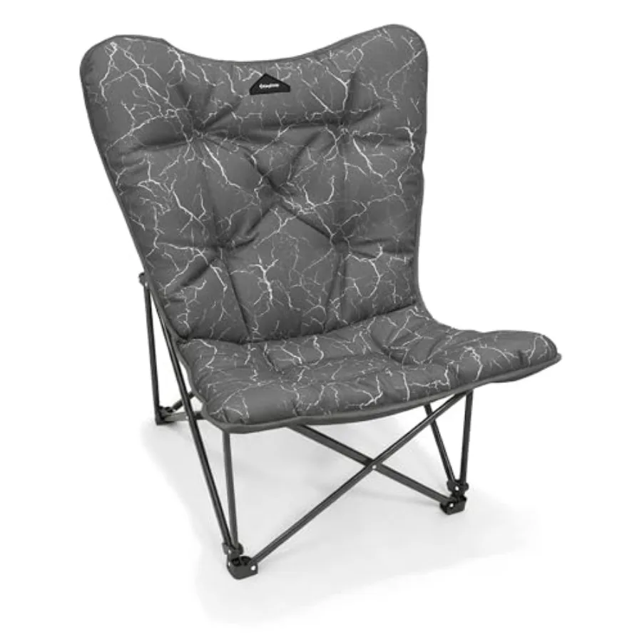 

Складное комфортное кресло-бабочка, увеличенное, с мягкой обивкой, для кемпинга, для взрослых, прочное, выдерживает до 136 кг, с высокой спинкой