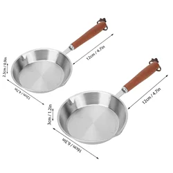12cm/16cm Stainless Steel Frying Pan Egg Pan Fry Pan for Household Restaurant Induction Cooker Pan