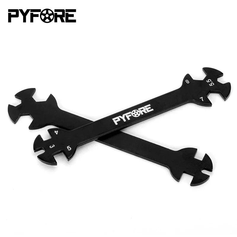 PYFORE Chiave per utensili speciali per tenditori e dadi per 1/5 1/8 1/10 M3 M4 M5.5 M7 M8 Vite dado RC Auto 6 in 1 Chiave