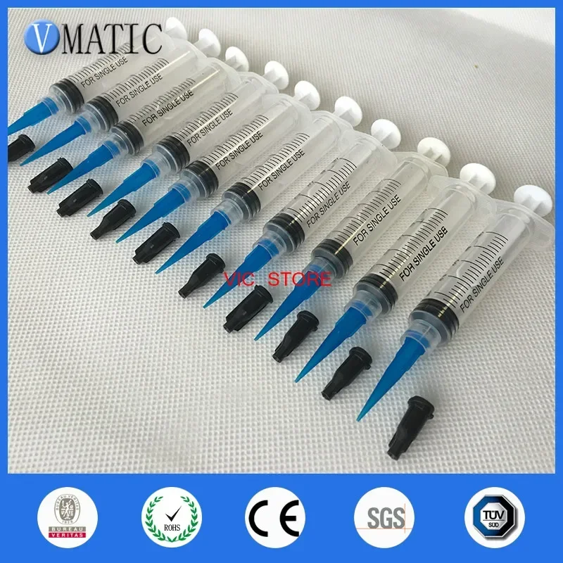 Free Shipping Non Sterilized Trade Assurance 10Pcs Syringes 5ml/cc With Plastic Needle 22G & Caps/Stopper