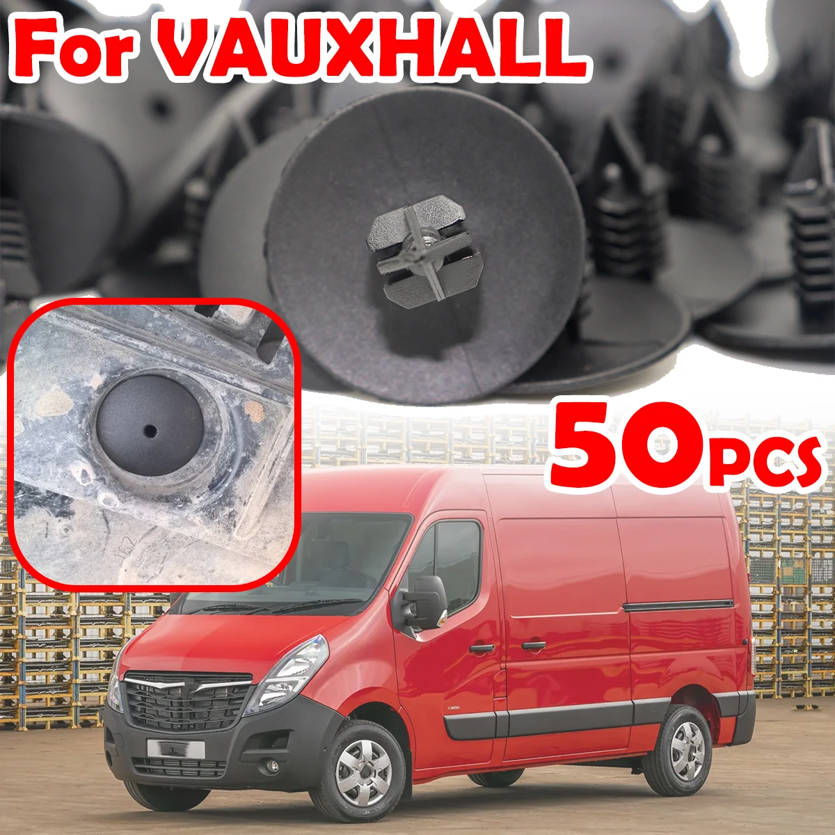 

50pcs Car Wheel Arch Liner Splash guard Clips Plastic Fastener For VAUXHALL MOVANO VIVARO A /B 7703077435 Tool-Free Installation