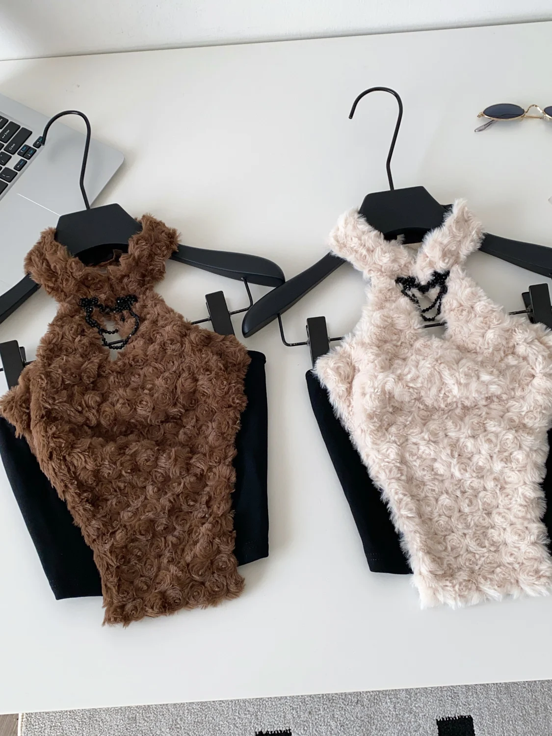 Sexy ort Svel Crop Top Women's Faionable Splicing Ne Hanging Plu Vest Street Sle Pure Color Polyester Fiber