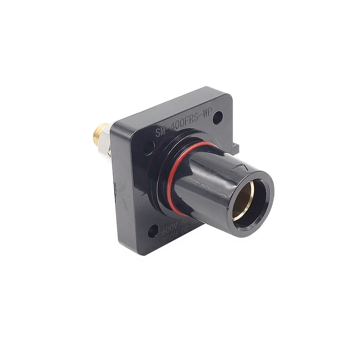 WOINSPODER 5PCS Set  Waterproof 400A 600V Female Cam Lock Receptacle Panel Mounted Connector 3 Phase Power Input M12