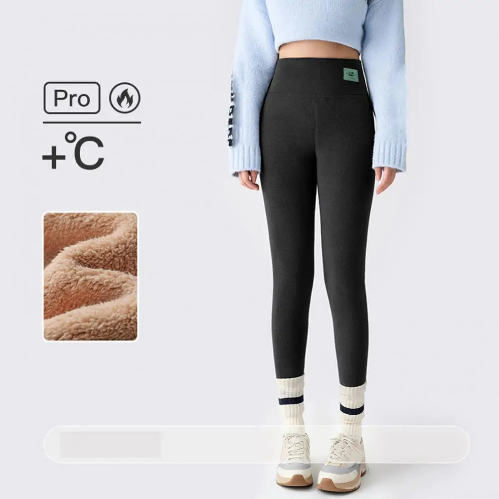 

Леггинсы на флисовой подкладке, женские колготки с высокой талией для холодной зимы, теплая уличная одежда, модные толстые ребристые леггинсы