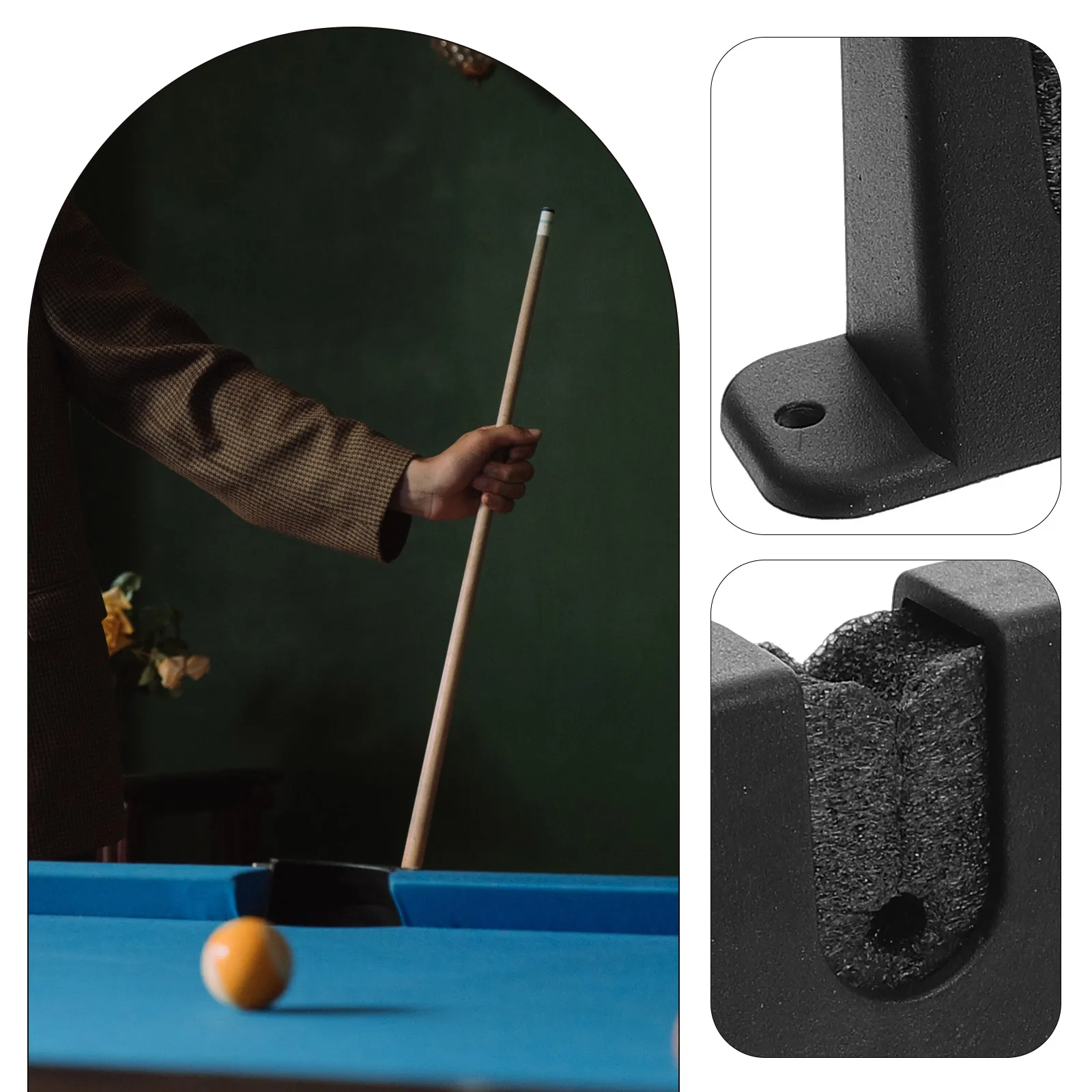 

2 Pcs Billiard Rack Pool Stick Wall Mount Holder Accessory Table Abs Snooker Hanging for