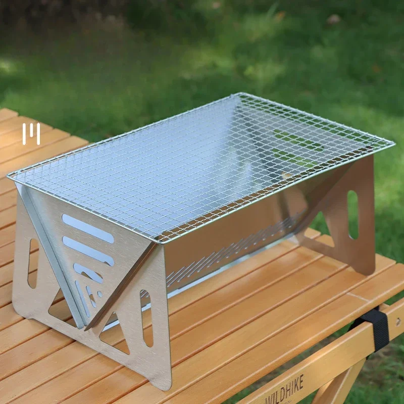 Multifunktions-Grill Holzkohle Grill Grill Faltofen Grill Edelstahl Küchen utensilien Mesh Holzofen Outdoor Bar nach Hause