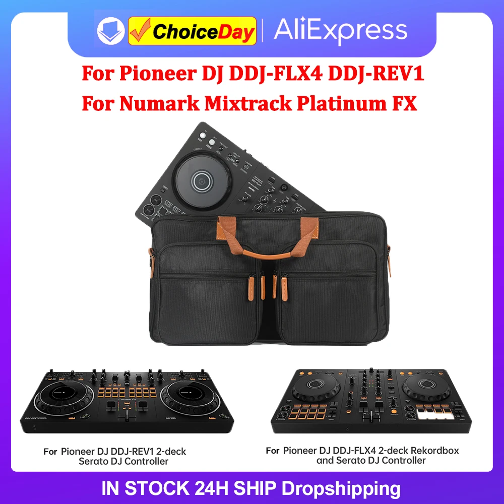 Portable DJ Turntables Carrying Case For Pioneer DJ DDJ-FLX4 DDJ-REV1 For Numark Mixtrack Platinum FX DJ Disc Player Storage Bag