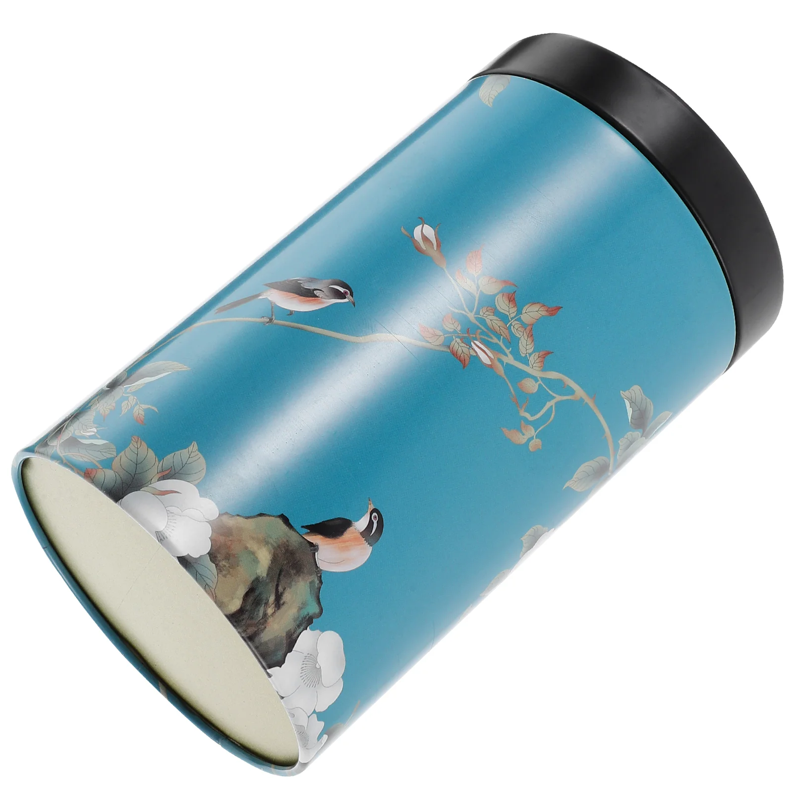 Airtight โลหะกระป๋องชาดอกไม้สีแดงนกออกแบบ Tinplate Storage Jar สําหรับชาใบหลวมกาแฟถั่ว Candy Snack Holder ขนาดใหญ่