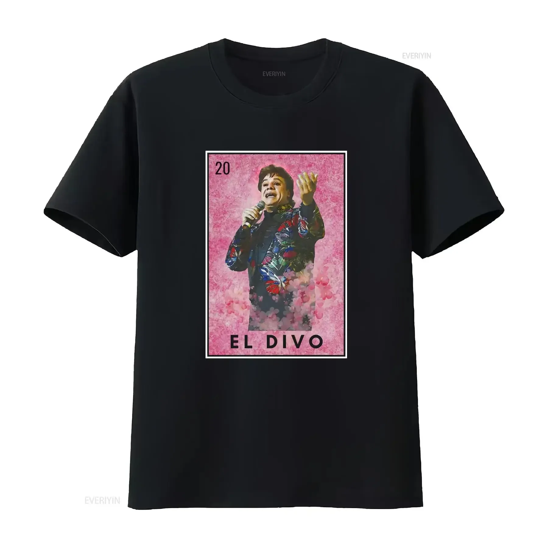 

Mexican Loteria T Shirt El Divo Jersey vintage Washed Stretched designer clothes Casual fashion graphic Versatile Stylish